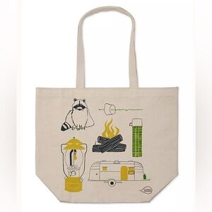 CLAUDIA PEARSON Camping Graphic Market Tote Bag - New